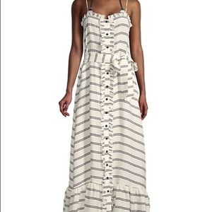 Lisa Marie Fernandez Striped ruffle Maxi Dress